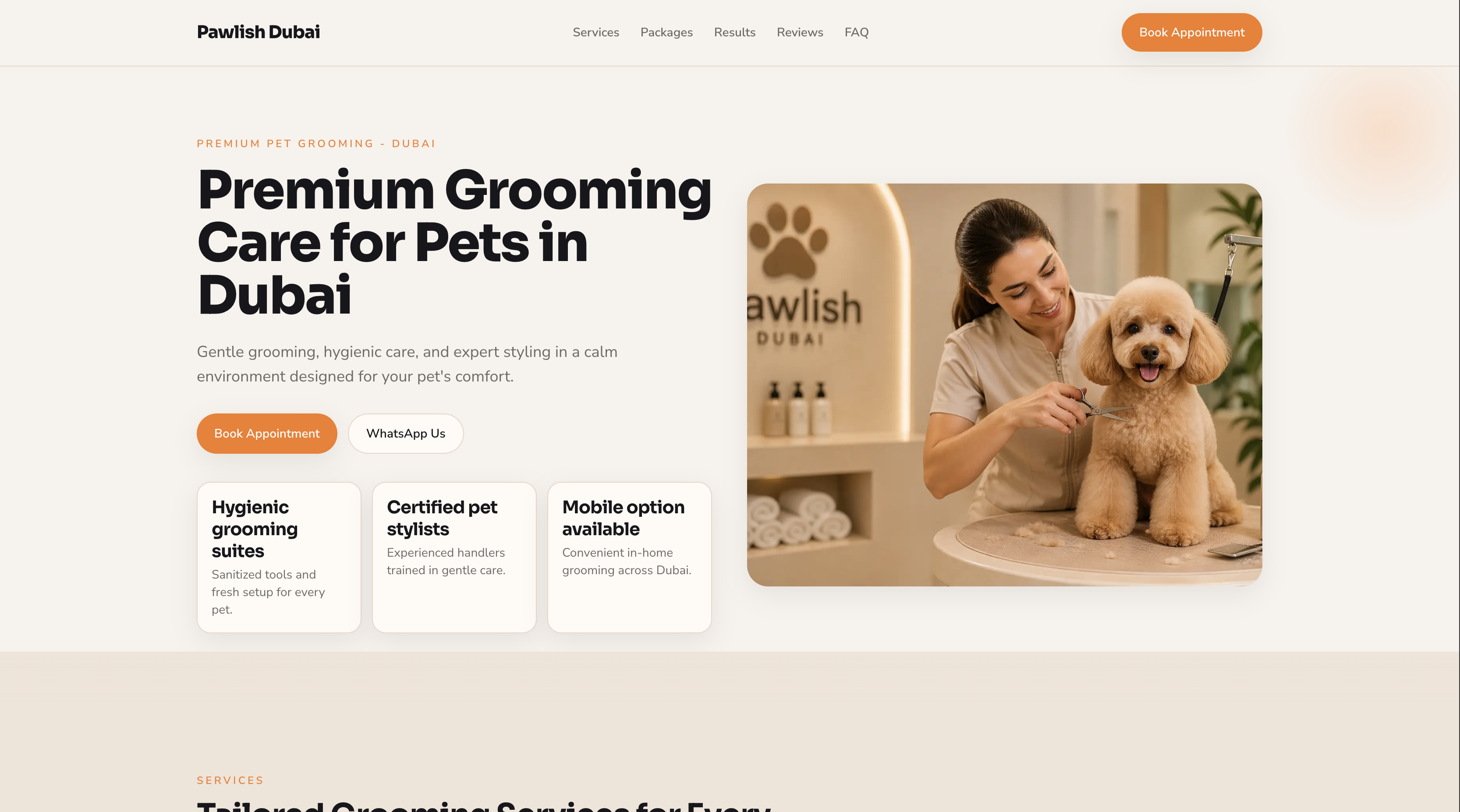 Pet Grooming Website preview